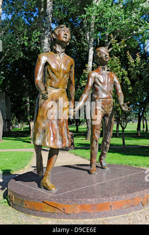 Pionieri del futuro statua del North Dakota State Capitol Bismarck ND Foto Stock