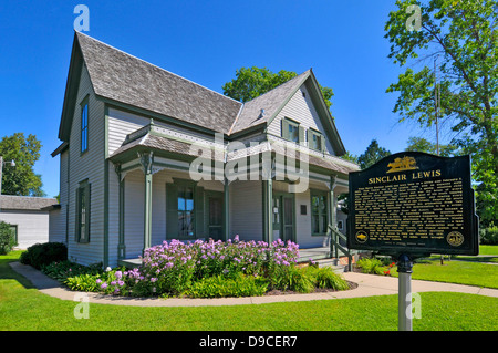 Sinclair Lewis Home centro di Sauk Minnesota MN Foto Stock