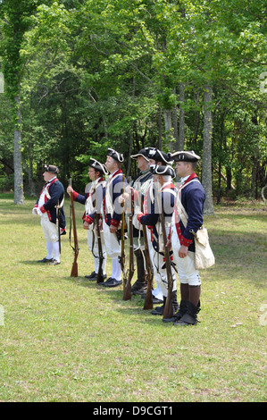 Una guerra rivoluzionaria americana rievocazione storica a Cowpens battaglia nazionale. Foto Stock