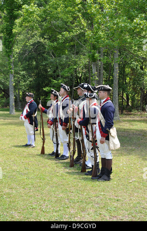 Una guerra rivoluzionaria americana rievocazione storica a Cowpens battaglia nazionale. Foto Stock