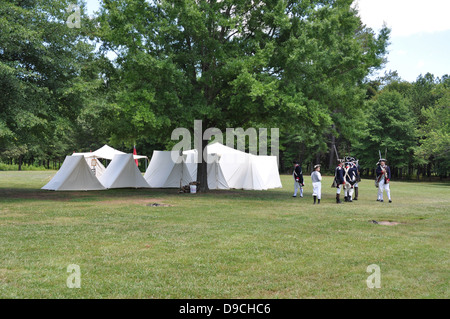 Una guerra rivoluzionaria americana rievocazione storica a Cowpens battaglia nazionale. Foto Stock