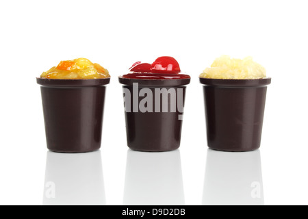 Tazza di cioccolato con frutta Foto Stock