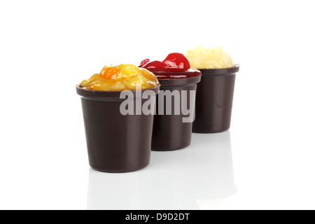 Tazza di cioccolato con frutta Foto Stock