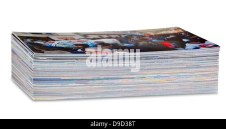 Pila di foto stampate su carta fotografica Foto Stock
