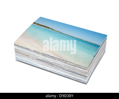 Pila di foto stampate su carta fotografica Foto Stock