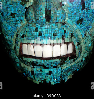 Turchese maschera a mosaico. Mexica/Mixtec, c1500-1521 Foto Stock