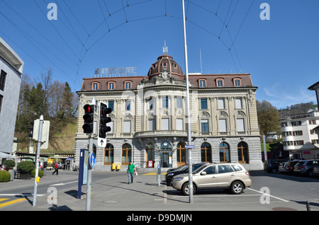 Postplatz e il principale ufficio postale, Zug, Svizzera. Foto Stock