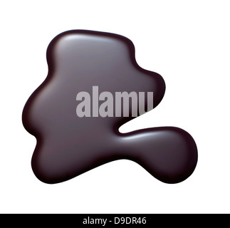 Black Nail Polish blob ritagliato su uno sfondo bianco Foto Stock