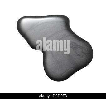 Black Nail Polish blob ritagliato su uno sfondo bianco Foto Stock