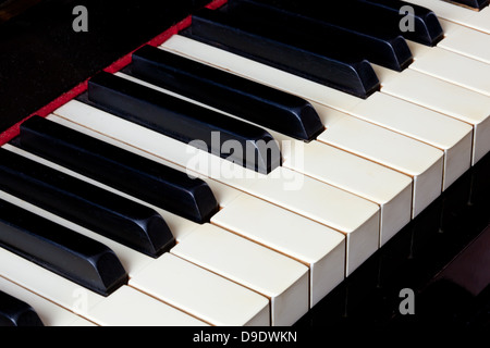 Macro di tastiera di pianoforte in avorio Foto Stock