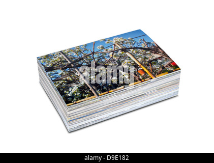 Pila di foto stampate su carta fotografica Foto Stock