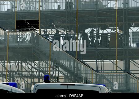 Berlino, Germania. Il 18 giugno 2013. Il più alto livello di sicurezza durante la visita del Presidente americano Obama a Berlino. Foto Stock