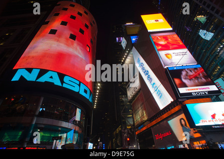 NASDAQ BORSA EDIFICIO TIMES SQUARE MIDTOWN MANHATTAN NEW YORK CITY USA Foto Stock