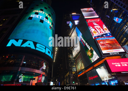 NASDAQ BORSA EDIFICIO TIMES SQUARE MIDTOWN MANHATTAN NEW YORK CITY USA Foto Stock