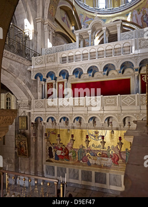 Chiesa del Santo Sepolcro sul Golgota a Gerusalemme, Israele Foto Stock