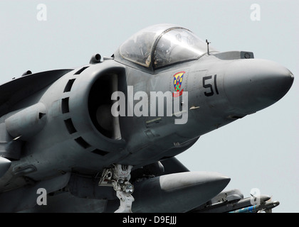 Vista ravvicinata di un AV-8B Harrier II. Foto Stock