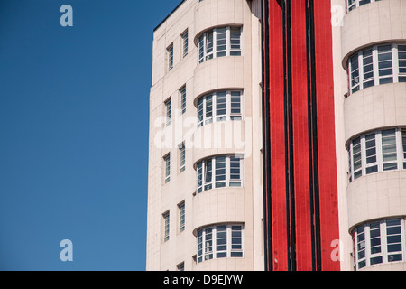 Una vista ravvicinata della art deco Beresford edificio in Glasgow che è ora un edificio di appartamenti. Foto Stock