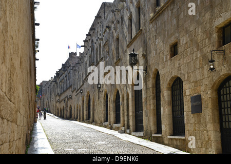 Strada dei Cavalieri, la Città Vecchia, la città di Rodi RODI (Rodi), del Dodecaneso, Egeo Meridionale Regione, Grecia Foto Stock