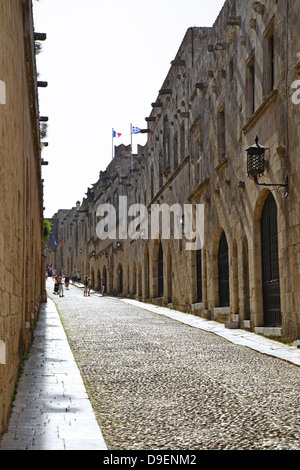 La strada dei Cavalieri, la Città Vecchia, la città di Rodi RODI (Rodi), del Dodecaneso, Egeo Meridionale Regione, Grecia Foto Stock