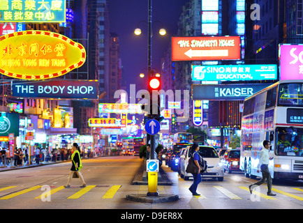 Nathan Road a Hong Kong. Foto Stock