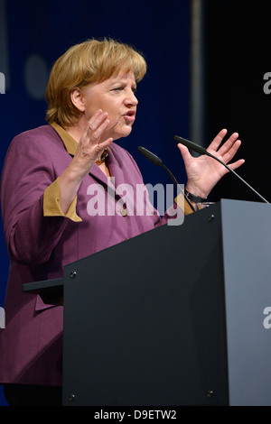 Discorso del Cancelliere federale donna Dott.ssa Angela Merkel CDU Stuttgart, Baden-Württemberg, Germania, Europa Foto Stock