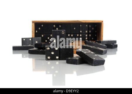 Il vecchio domino vecchio gioco del domino Foto Stock