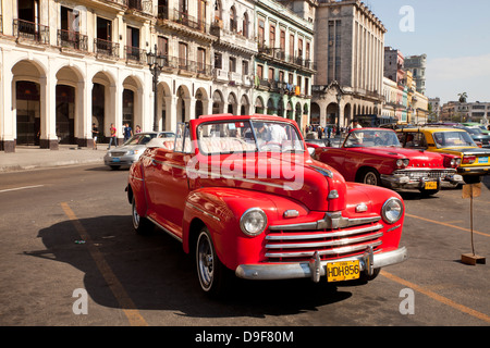 Ci vintage vetture da cinquanta a l'Avana, Cuba, Caraibi Foto Stock