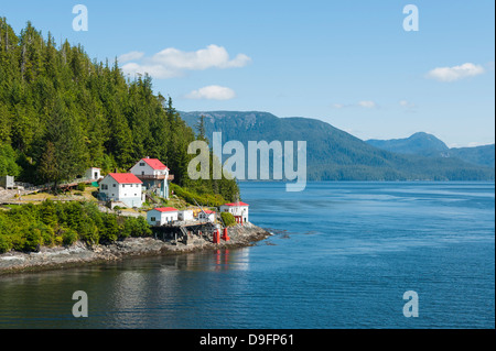 Barca Bluff Lightstation, all'interno del passaggio, British Columbia, Canada Foto Stock