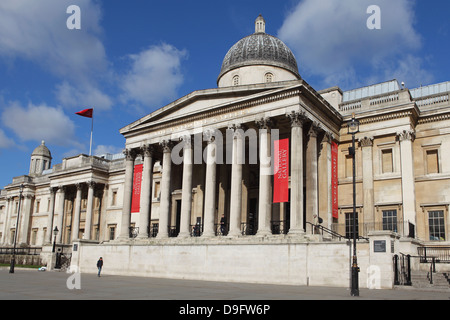 La National Gallery, Trafalgar Square, London, England, Regno Unito Foto Stock