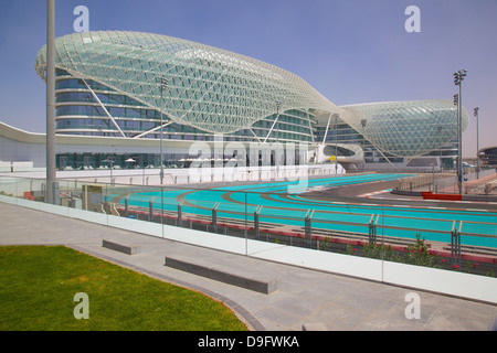 Il Viceroy Hotel e Formula 1, autodromo Yas Island, Abu Dhabi, Emirati Arabi Uniti, Medio Oriente Foto Stock