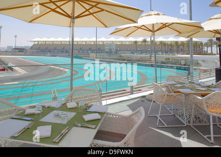 Circuito F1, Yas Island, Abu Dhabi, Emirati Arabi Uniti, Medio Oriente Foto Stock