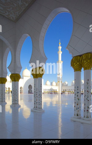 Sheikh Zayed Bin Sultan Al Nahyan moschea, Abu Dhabi, Emirati Arabi Uniti, Medio Oriente Foto Stock