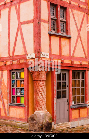 La Maison du Pilier Rouge di Le Mans, Sarthe, Pays de la Loire, Francia Foto Stock