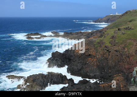 Vista costiera verso Pendeen guarda da levante miniera, West Cornwall, England, Regno Unito Foto Stock