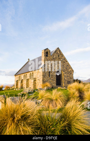 La Chiesa del Buon Pastore, il Lago Tekapo, Canterbury, Isola del Sud della Nuova Zelanda Foto Stock