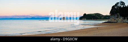 Kaiteriteri spiaggia al tramonto, regione Tasmania, Isola del Sud, Nuova Zelanda Foto Stock