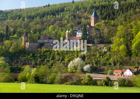 Vecchio Castello in collina nel Zwingenberg nella valle del Neckar nel sud della Germania Foto Stock