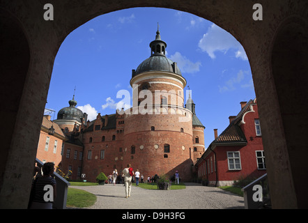 Il Castello di Gripsholm sul lago Malaren, Mariefred, Sodermanland, Svezia e Scandinavia Foto Stock