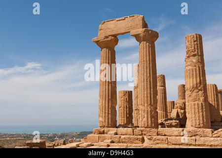 Tempio di Giunone, Juno o tempio di Hera, Valle dei Templi, Agrigento, Sicilia, Italia Foto Stock