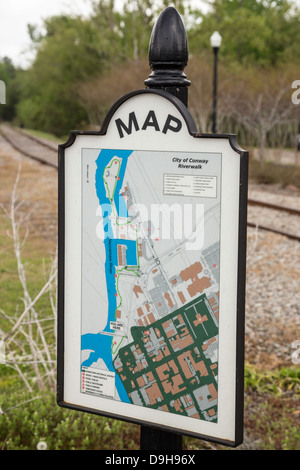 Conway River Walk Mappa, South Carolina, STATI UNITI D'AMERICA Foto Stock