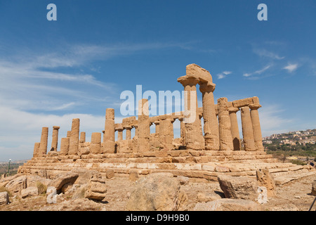Tempio di Giunone, Juno o tempio di Hera, Valle dei Templi, Agrigento, Sicilia, Italia Foto Stock