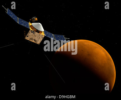 Artista del concetto di NASA MAVEN navicelle spaziali. Foto Stock
