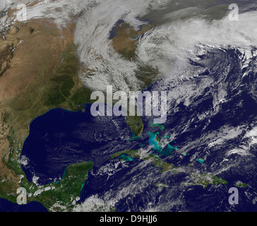 7 novembre 2012 - La vista Satellite di un né'pasqua come le sue nuvole sparse sulla Mid-Atlantic e nord-est. Foto Stock