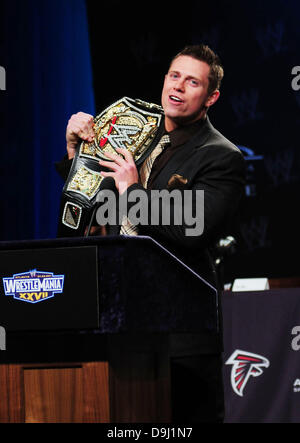 Il gioco in occasione di una conferenza stampa con WWE superstars per 'WrestleMania XXVII" tenutasi presso l'Hard Rock Cafe di New York City, Stati Uniti d'America - 30.03.11 Foto Stock