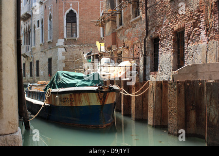 Lavori di costruzione a Venezia Foto Stock