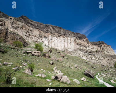 Grotta di Vardzia city-monastero in Georgia. Foto Stock