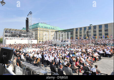 Porta di Brandeburgo - Visita del presidente Obama a Berlino 19.06.2013 - foto: SuccoMedia / Ralf Succo/picture alliance/dpa/Alamy Live News Foto Stock