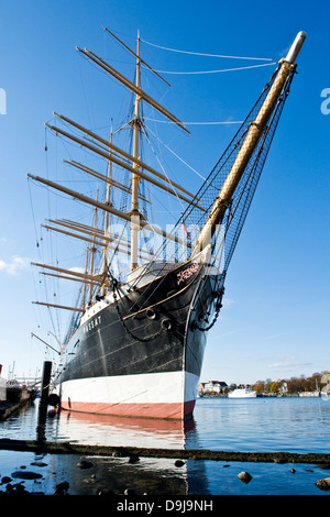 Scuola di vela nave vento del commercio nel porto di Travemuende, addestramento alla vela di nave vento del commercio del porto di Travem?nde Foto Stock