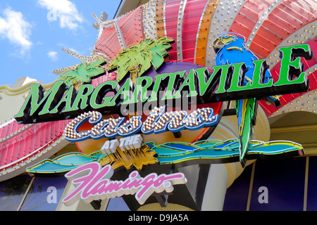 Las Vegas Nevada, The Strip, South Las Vegas Boulevard, Flamingo Las Vegas Hotel & Casino, Marg, Road, aritaville, neon, segnaletica, NV130401013 Foto Stock