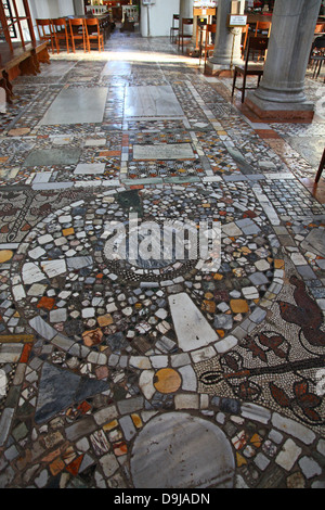 Il dodicesimo secolo mosaico bizantino marciapiede all interno della chiesa di Santa Maria e San Donato Murano Venezia Italia Foto Stock